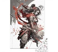 500 Piece Jigsaw Puzzles Japanese Geisha Samurai Creative Square Wooden Jigsaw Puzzles for Adults 500pcs (52x38cm)