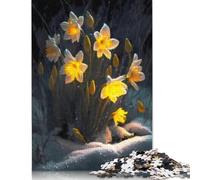 500 Piece Jigsaw Puzzles Lilies Flowers Snow Square Jigsaw Puzzles, for Adults & Woodenboard Puzzles Puzzle for Summer Lovers 500pcs (52x38cm) 规则22：Jigsaw