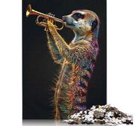 500 Piece Jigsaw Puzzles Meerkat Trumpet Creative Square Wooden Jigsaw Puzzles for Adults 500pcs (52x38cm)
