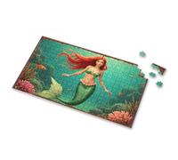 500 Piece Jigsaw Puzzles Mermaid Swimming In An Underwater Garden Picture Puzzle Puzzles For Kids Ages 4-6 Easter Gifts For Adults(300PCS)