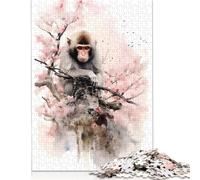500 Piece Jigsaw Puzzles Monkey Creative Square Wooden Jigsaw Puzzles for Adults 500pcs (52x38cm)