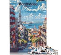 500 Piece Jigsaw Puzzles Montevideo, Uruguay Cityscape Art Jigsaw Puzzles for Adults Woodenboard Puzzles Challenging To Complete But Fun And Humorous 500pcs (52x38cm)