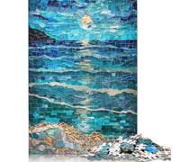 500 Piece Jigsaw Puzzles Moonlit Ocean Mosaic Art Wooden Puzzles Educational Toys 500pcs (52x38cm)