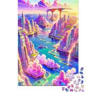 500 Piece Jigsaw Puzzles Morning Walk Creative Square Wooden Jigsaw Puzzles for Adults 500pcs (52x38cm)