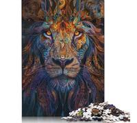 500 Piece Jigsaw Puzzles Mystical Abstract Lion Wooden Puzzles Educational Toys 500pcs (52x38cm)