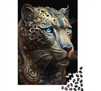 500 Piece Jigsaw Puzzles Mystical Cosmic Leopard Creative Square Wooden Jigsaw Puzzles for Adults 500pcs (52x38cm)