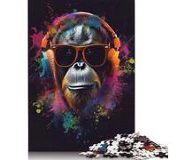 500 Piece Jigsaw Puzzles Orangutan Colorful Creative Square Wooden Jigsaw Puzzles for Adults 500pcs (52x38cm)