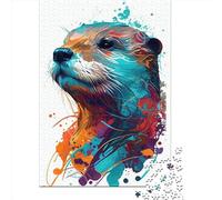 500 Piece Jigsaw Puzzles Otter Pop Art Animal Wooden Puzzles Educational Toys 500pcs (52x38cm)