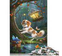 500 Piece Jigsaw Puzzles Papillon Puppy Wooden Puzzles Educational Toys 500pcs (52x38cm)