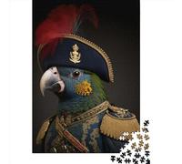 500 Piece Jigsaw Puzzles Parrot In Military Uniform 1 for Adults Wooden Puzzles Educational Toys 500pcs (52x38cm)