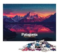 500 Piece Jigsaw Puzzles Patagonia Landscape at Sunset Creative Square Wooden Jigsaw Puzzles for Adults 500pcs (52x38cm)