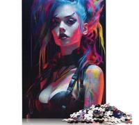 500 Piece Jigsaw Puzzles Punk Girl No2 Creative Square Wooden Jigsaw Puzzles for Adults 500pcs (52x38cm)