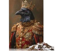 500 Piece Jigsaw Puzzles Regal Crow Commander Jigsaw Puzzles for Adults Woodenboard Puzzles Challenging To Complete But Fun And Humorous 500pcs (52x38cm)