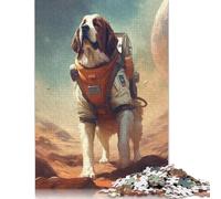 500 Piece Jigsaw Puzzles Saint Bernard Mars Creative Square Wooden Jigsaw Puzzles for Adults 500pcs (52x38cm)