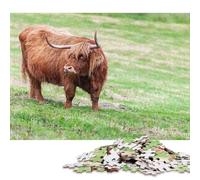 500 Piece Jigsaw Puzzles Scottish Highland Cow Wooden Puzzles Educational Toys 500pcs (52x38cm)