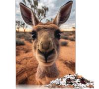 500 Piece Jigsaw Puzzles Selfie of A Young Kangaroo Creative Square Wooden Jigsaw Puzzles for Adults 500pcs (52x38cm)