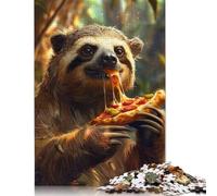 500 Piece Jigsaw Puzzles Sloth Pizza Wooden Puzzles Educational Toys 500pcs (52x38cm)