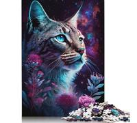 500 Piece Jigsaw Puzzles Space Lynx Jigsaw Puzzle for Adults Toys Gifts Challenge Game Jigsaw Creative Puzzles Wall Decoration 500pcs (52x38cm)