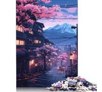 500 Piece Jigsaw Puzzles Tokyo Sakura Street Jigsaw Puzzles for Adult Woodenboard Puzzles Difficult And Challenge 500pcs (52x38cm)