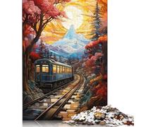 500 Piece Jigsaw Puzzles Train Snow Art Wooden Puzzles Educational Toys 500pcs (52x38cm)