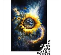 500 Piece Jigsaw Puzzles Universe Sunflower Creative Square Wooden Jigsaw Puzzles for Adults 500pcs (52x38cm)