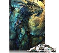 500 Piece Jigsaw Puzzles Verdant Guardian Dragon Puzzle for Adults Woodenboard Puzzles Interesting Stress Reduction Jigsaw Puzzles 500pcs (52x38cm)
