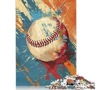 500 Piece Jigsaw Puzzles Vibrant Baseball Art Puzzle Adults And Wooden Jigsaw Puzzle Family Challenging Games 500pcs (52x38cm)
