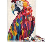 500 Piece Jigsaw Puzzles Vibrant Parrot Creative Square Wooden Jigsaw Puzzles for Adults 500pcs (52x38cm)