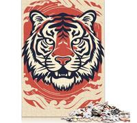 500 Piece Jigsaw Puzzles Vintage Zodiac Tiger Creative Square Wooden Jigsaw Puzzles for Adults 500pcs (52x38cm)