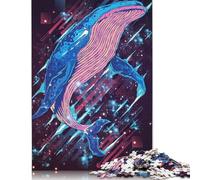 500 Piece Jigsaw Puzzles Whale in Space Galaxy Wooden Puzzles Educational Toys 500pcs (52x38cm)