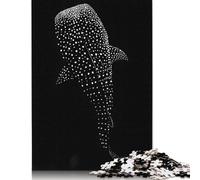 500 Piece Jigsaw Puzzles Whale Shark Silhouette Creative Square Wooden Jigsaw Puzzles for Adults 500pcs (52x38cm)