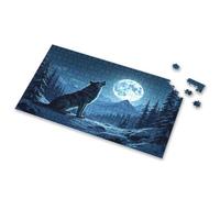 500 Piece Jigsaw Puzzles Wolf Howling At The Full Moon In A Snowy Landscape. Picture Puzzle Jigsaw Puzzles 300 Pieces For Adults 500 Piece Jig(500PCS)