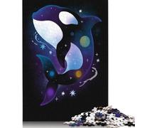 500 Piece Killer Whale Galaxy Jigsaw Puzzlesfor Adults Wooden Puzzle Jigsaws for Adults For Family Fun & Game Night 500pcs (52x38cm)