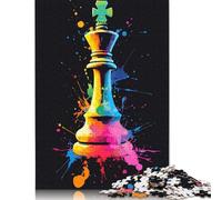 500 Piece King Chess Piece Art Jigsaw Puzzles for Adults Teenagers Puzzles for Adults & Teenager Brain Teaser Puzzle 500pcs (52x38cm)