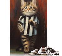 500 Piece Kitty Referee Puzzles for Adults & Wooden Puzzles Educational Puzzle Family Game 500pcs (52x38cm)