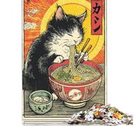 500 Piece Kitty's Noodle Feast Creative Square Jigsaw Puzzles for Adults And Wooden Puzzles Toy Intellectual Game 500pcs (52x38cm)