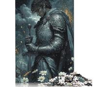 500 Piece Knight in Armor Square Jigsaw Puzzles for Adults, Wooden Puzzles Educational Game for Children 500pcs (52x38cm)
