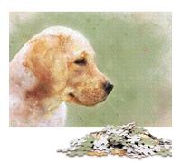 500 Piece 'Labrador Puppy Watercolor Jigsaw Puzzles for Adults Teenagers Wooden Puzzle Jigsaws for Adults Educational Game Challenge Toy 500pcs (52x38cm)