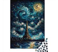 500 Piece Lake_at_Eiffel_Tower Square Puzzles for Adults & Wooden Puzzles Educational Game 500pcs (52x38cm)