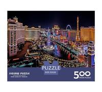 500 Piece Las Vegas Square Puzzles for Adults, Wooden Puzzles Toy Wall Decor 500pcs (52x38cm)