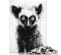 500 Piece Lemur Beauty Watercolor Jigsaw Puzzle for Adult Teenagers Wood Puzzles for Adults Home Decoration Puzzle Toys 500pcs (52x38cm)