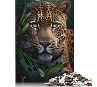 500 Piece Leopard Generative AI Square Puzzles for Adults & Wooden Puzzles Educational Game 500pcs (52x38cm)