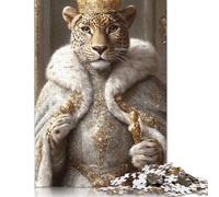 500 Piece Leopard King Jigsaw Puzzles for Adults & Wooden Puzzles Educational Games For Kids 500pcs (52x38cm)
