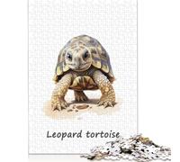 500 Piece Leopard Tortoise Animal Puzzles for Wooden Puzzles Educational Game for Adult 500pcs (52x38cm)