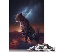 500 Piece Leopard Under The Stars Jigsaw Puzzlesfor Adults Teenagers Jigsaws 500 Pieces Relax Puzzles Games 500pcs (52x38cm)