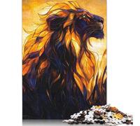 500 Piece Lion in Flames Jigsaw Puzzles for Adult Teenagers Puzzles Wooden Puzzles Family Fun Jigsaws Puzzles 500pcs (52x38cm)