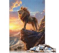 500 Piece Lions Sunrise Majesty Puzzles for Wooden Puzzles Educational Game for Adult 500pcs (52x38cm)