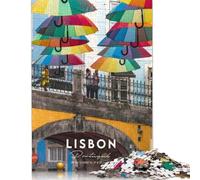 500 Piece Lisbon Coordinates Jigsaw Square Puzzle for Adults & Wooden Puzzles Educational Game Challenge Toy 500pcs (52x38cm)