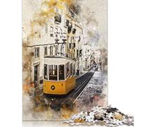 500 Piece Lisbon in Watercolor Creative Square Jigsaw Puzzles for Adults And Wooden Puzzles Toy Intellectual Game 500pcs (52x38cm)