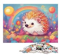 500 Piece Little Hedgehog Jigsaws for Adults Wood Puzzle Jigsaws Educational Game Challenge Toy 500pcs (52x38cm)